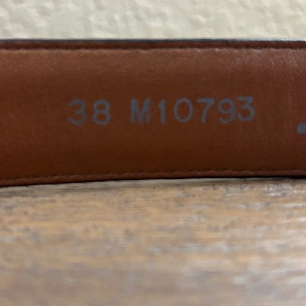 Brighton Men's Black Croco Embossed Italian Calfskin Leather Belt 38 Made In USA